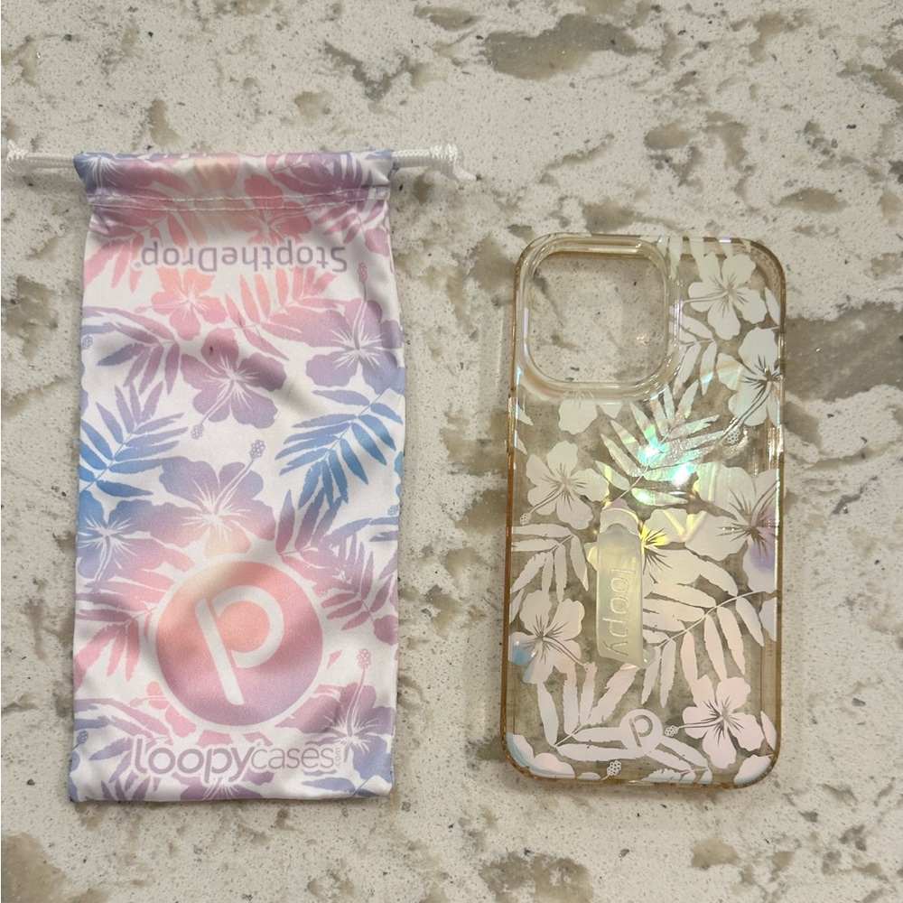 Loopy Case Tropical Transparent Phone Case. iPhone 14 Pro Max 6.7 inches screen.